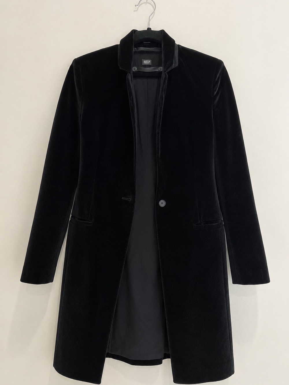 All Saints Black Single-Button Blazer Coat